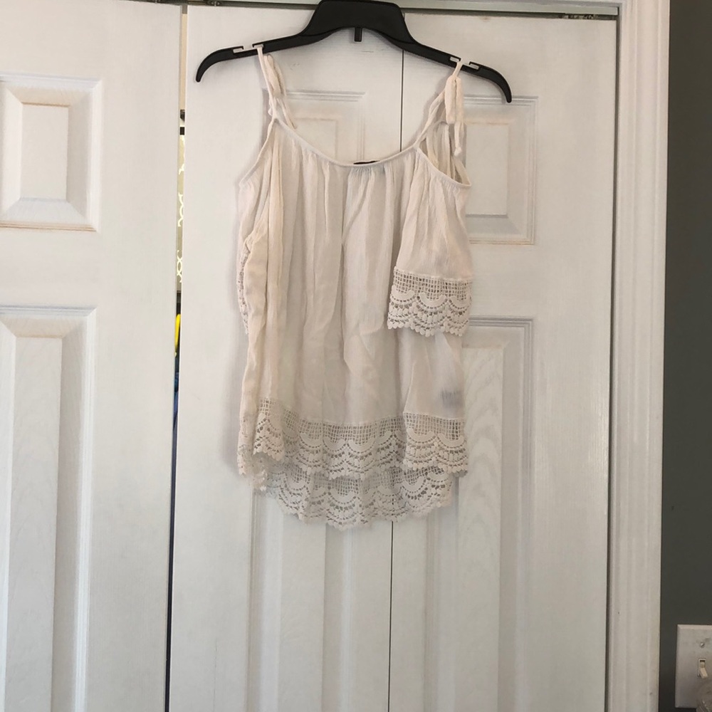 Cold shoulder white blouse